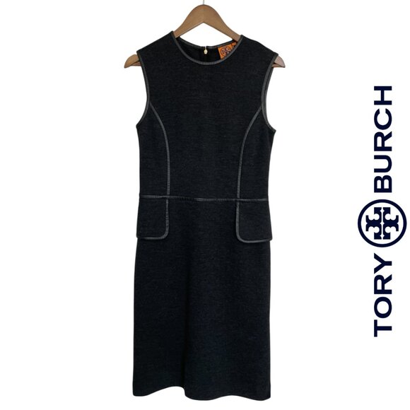 Tory Burch Dress | Gray | Peplum Ponte Sheath | Size S - Picture 1 of 2